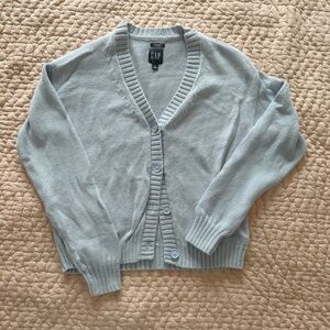 GAP Women's Baby Blue Cardigan Sweater